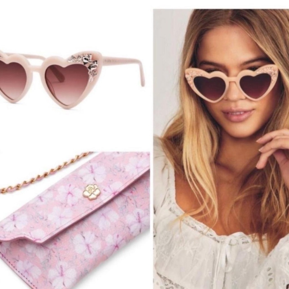 LoveShackFancy Amelia Heart Sunglasses
